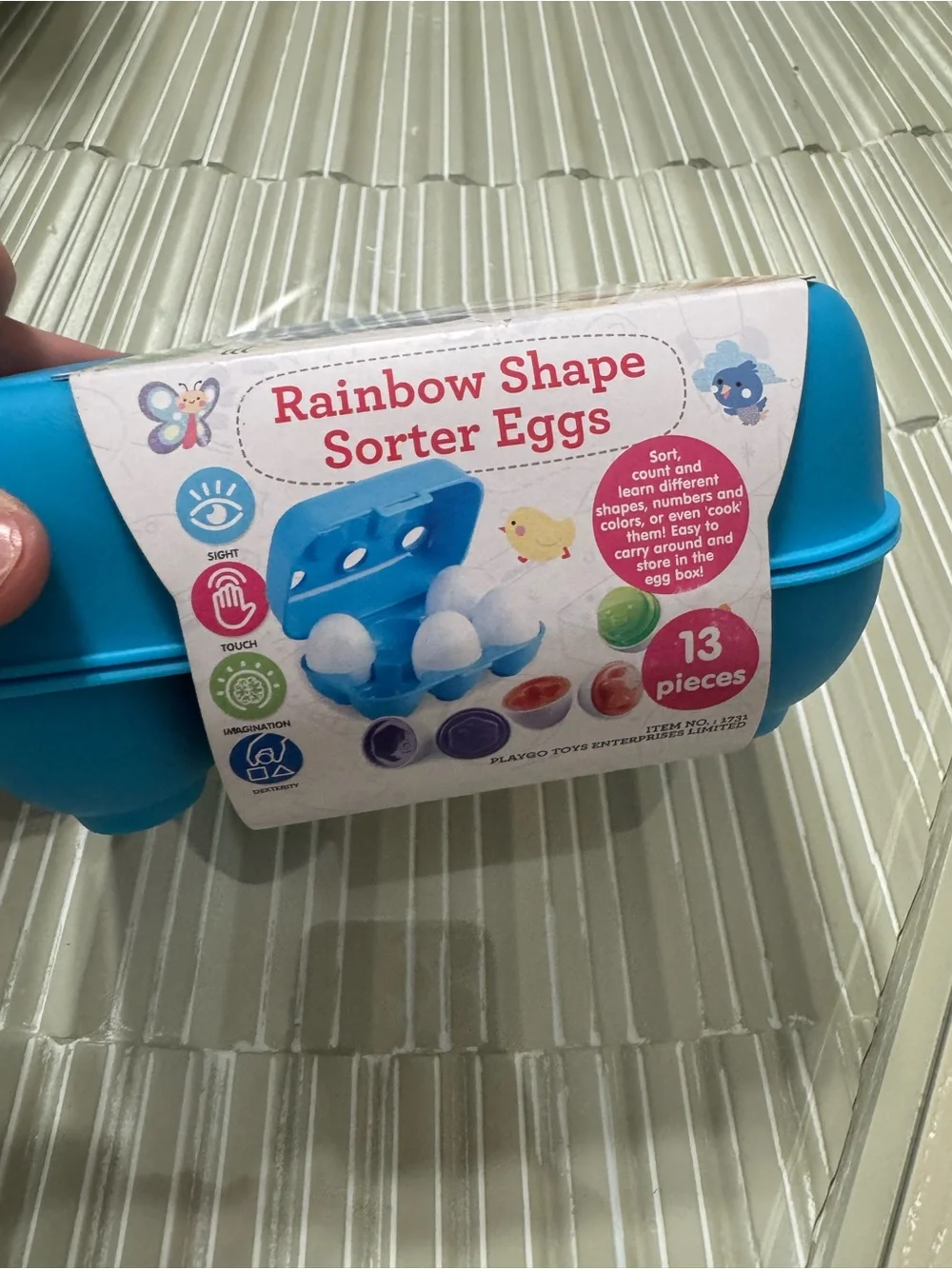 Rainbow Shape Sorter Eggs - Blue Shape Sorting Toy